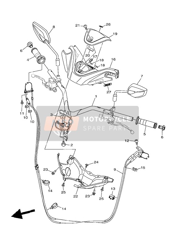 2DPF62801000, Rear View Mirror A, Yamaha, 0